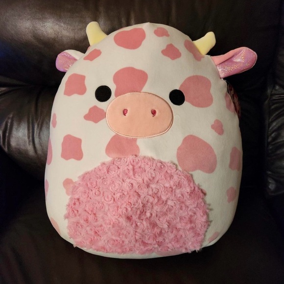 Pink Fuzzy Cow Squishmallow